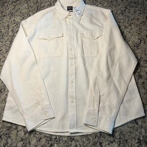 RSQ Off-White Textured Button-Up Shirt